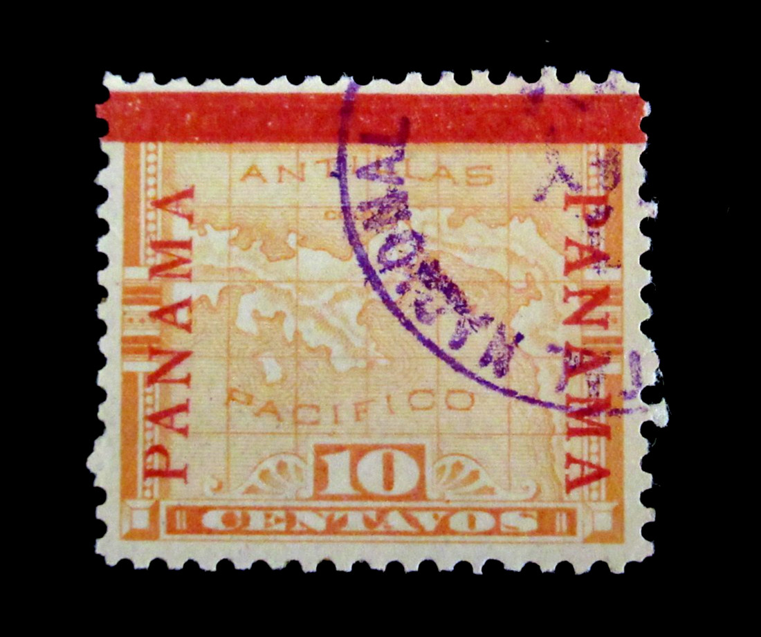 Panama Stamps Sc 79c Map 10c with "NACIONAL" Overprint 1904 Used OG