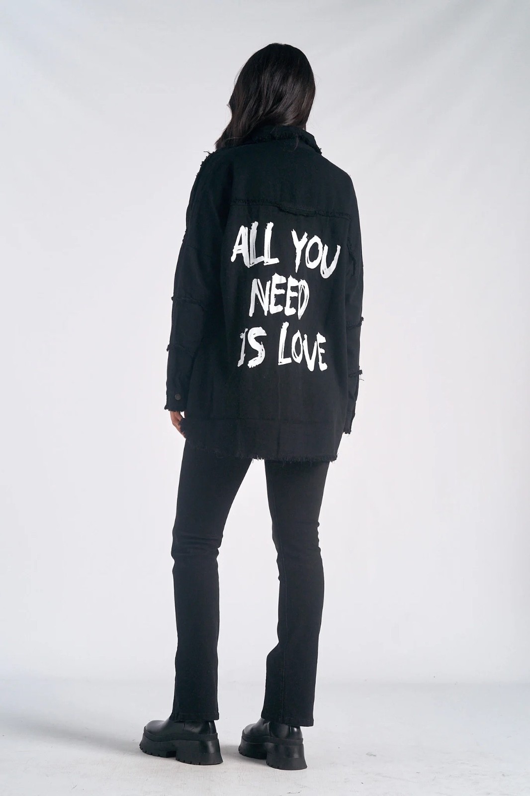 ELAN Dawn All You Need Is Love Utility Style Shacket - SZ L BLACK NWOT