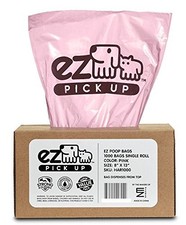 1000 Pet Waste Disposal Dog Poop Bags, Bag, Pink single roll , 9"x12" Large