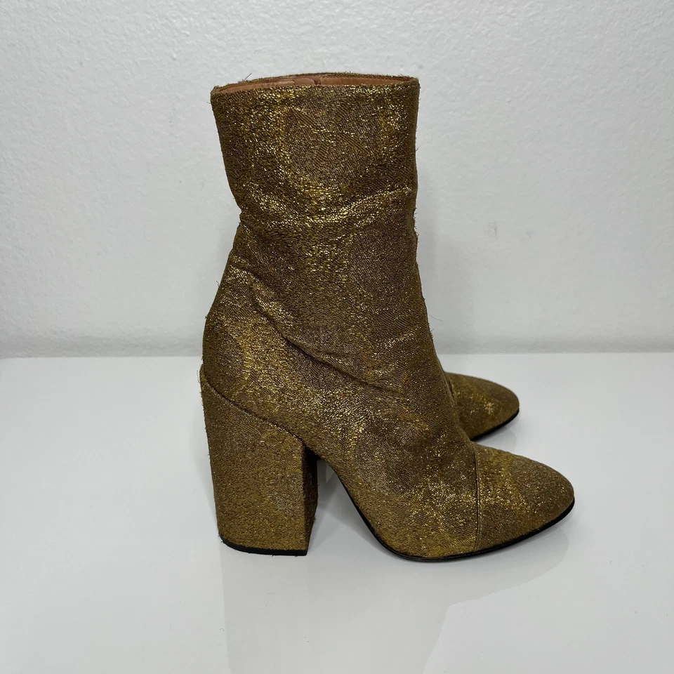 Auténticas botas DRIES VAN NOTEN de cuero dorado brillante US8.5 EU 39.5 nuevas Foto 4 de 4