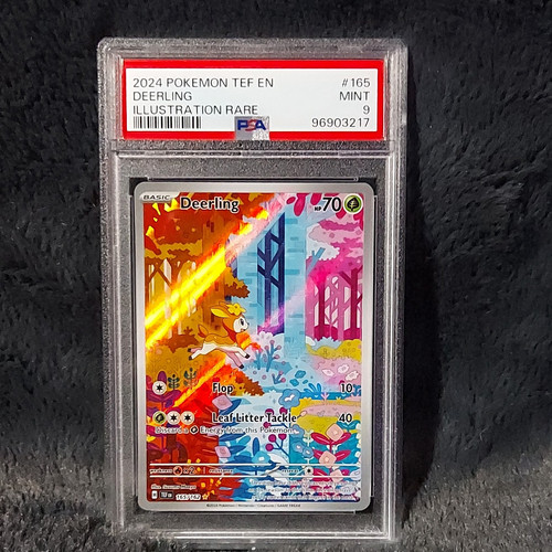Pokemon TCG Deerling 165/162 SV05 Temporal Forces Illustration Rare Holo PSA 9