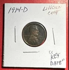 1914D US LINCOLN CENT "DENVER" Mint! "KEY DATE"! VG Details! Old US Coin!