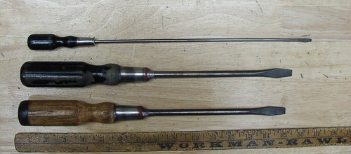 3 Stanley Screwdrivers,No.-1001-8 In 100 Plus,Pat. 1839835,& SW Hurwood-15-5/8" - Picture 2 of 22
