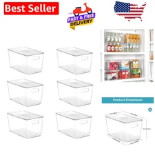 Easy-Clean 6-Pack Stackable Storage Bins with Lids - Perfect for Home & Office
