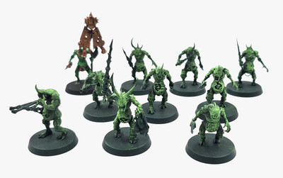 Plaguebearers Nurgle Warhammer 40K AoS Chaos Deamons Death Guard painted