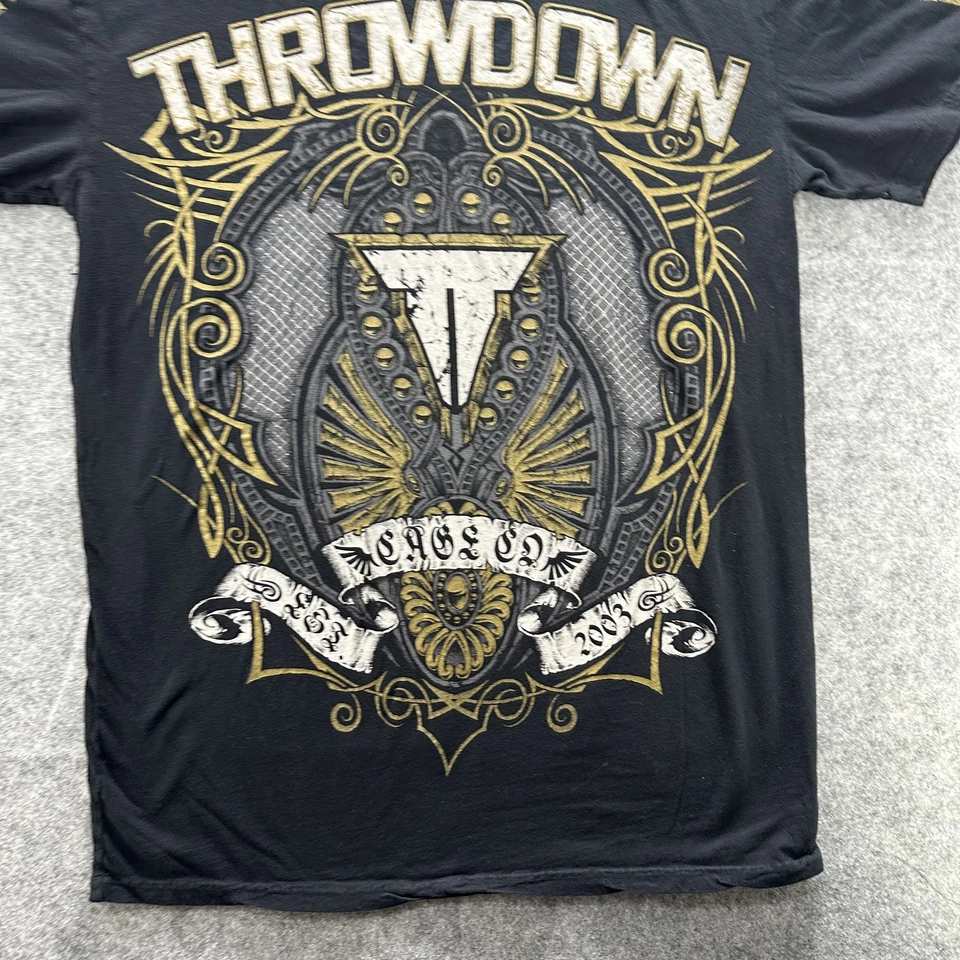Camisa Throwdown Para Hombres XL Negra Gráfica Artes Marciales Mixtas MMA Camiseta Premium 2003 Foto 4 de 4