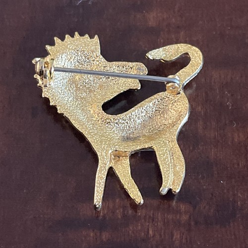 Vintage Zebra Brooch Small Gold Tone With Black Enamel And White Rhinestone's - Picture 8 of 8
