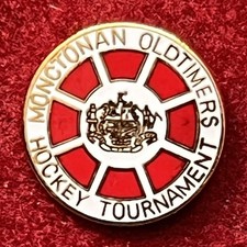 Monctonian Oldtimers Hockey Tournament, Hard Enamel Lapel Pin.
