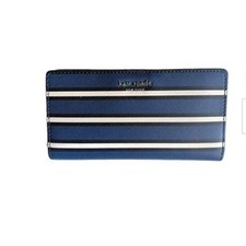 Kate Spade NY Cameron York Stripe Slim Bifold Wallet, Blue Multi