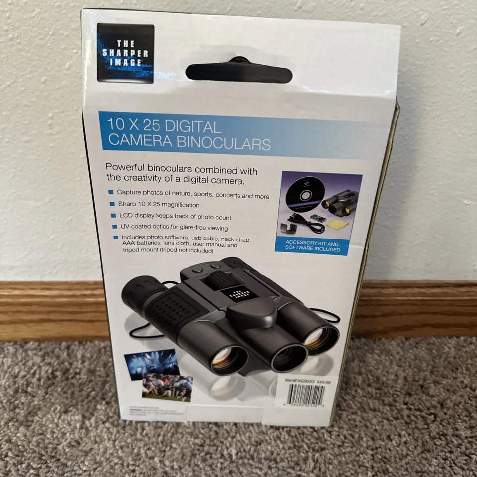 Sharper Image 10x25 Digital Camera Binoculars #1629353, Accs Kit Inc. New - Image 2 of 4