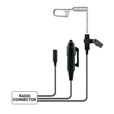 1 - Covert 3-Wire Acoustic Tube Surveillance Kit for Motorola Two-Way Radios NOS