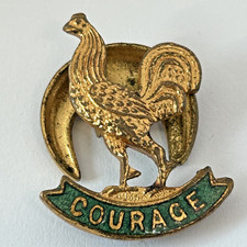 Vintage Courage Brewery Cockerel Logo Buttonhole Badge Gilt Enamel Beer Ale Pub