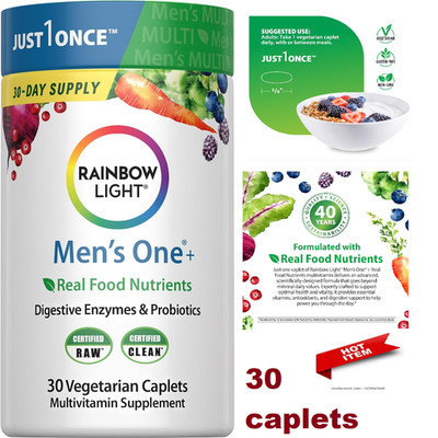 Rainbow Light Multivitamin for Men, Vitamin C, D & Zinc, Probiotics, Men's One M