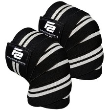 Knee Wraps for Weightlifting 72 Elastic Knee Support Straps with Non-Slip ...