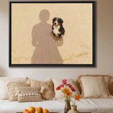 Bernese Mountain Dog Drawing Canvas Print Framed Wall Art Living Room Decor