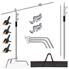 10.8ft/330cm 100% Stainless Steel Light Stand Photography, Heavy Duty C Stand...