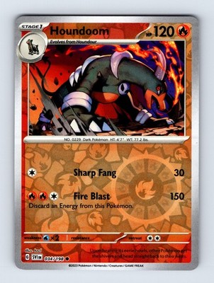 Houndoom - Scarlet & Violet Base Set 034/198 - Rev Holo - NM - Pokémon TCG