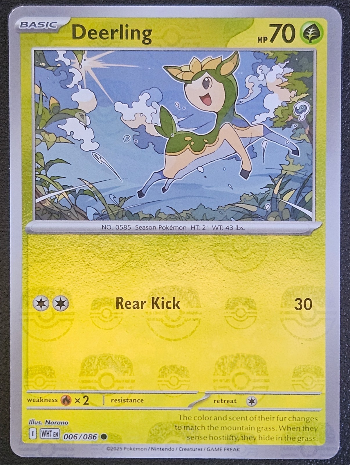 Deerling (Master Ball Pattern) 006/086 Sv: White Flare Holo Near Mint Condition