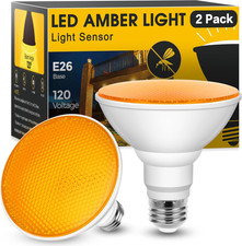 Bug Light Bulbs, Dusk to Dawn Bug Light Bulbs for Outside, 11W Yellow Bug Light