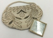 1920s Art Deco Czechoslovakia Beaded Evening Purse Original Mirror Flapper