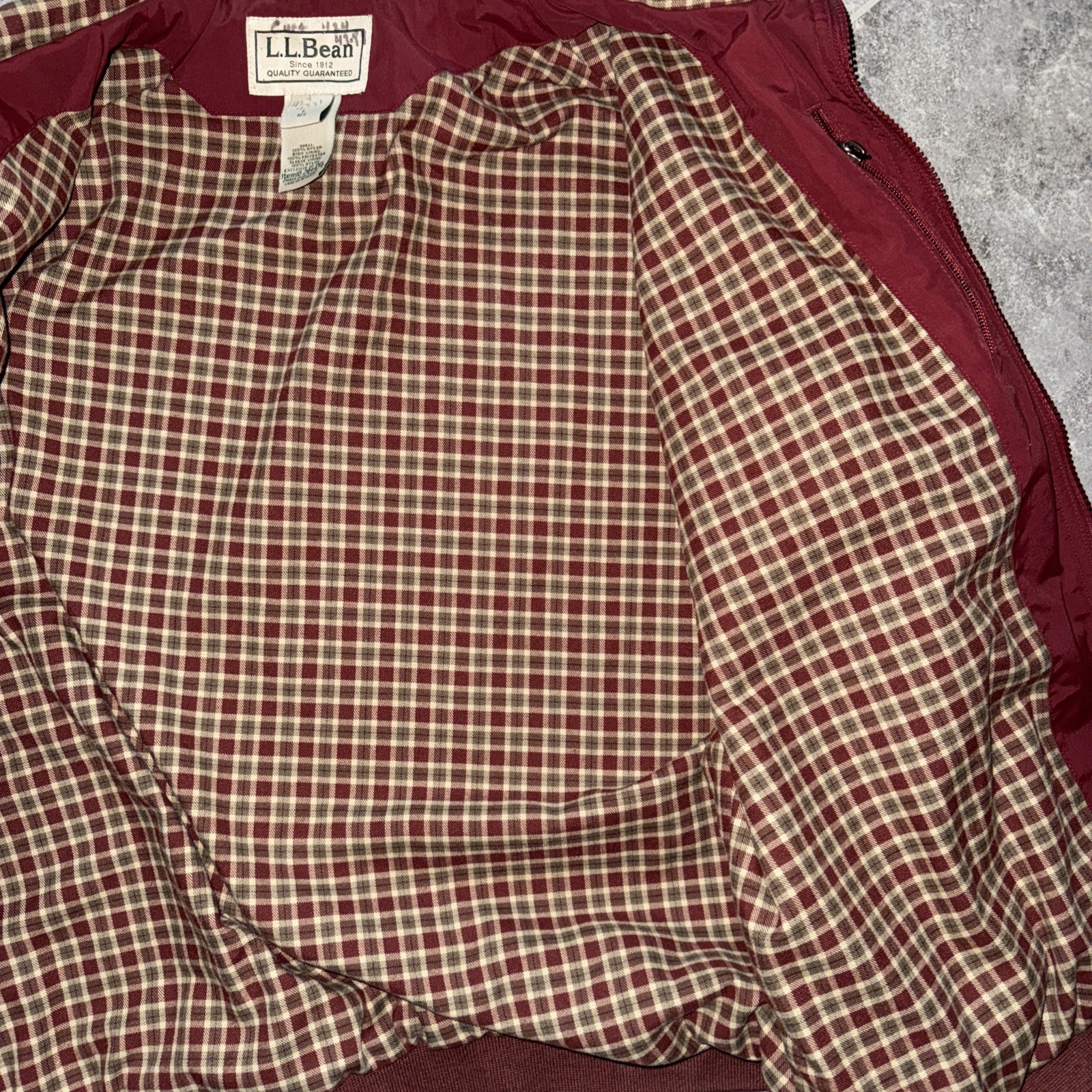Vintage L. L. Bean Red Maroon Jacket Men’s Size Large Full Zip