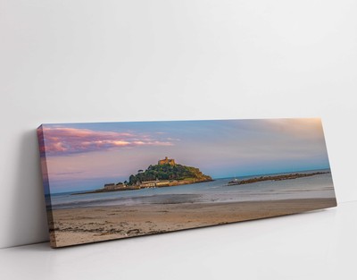 St Michaels Mount Sonnenuntergang Panorama Leinwandbild Cornwall Küste Wandbild