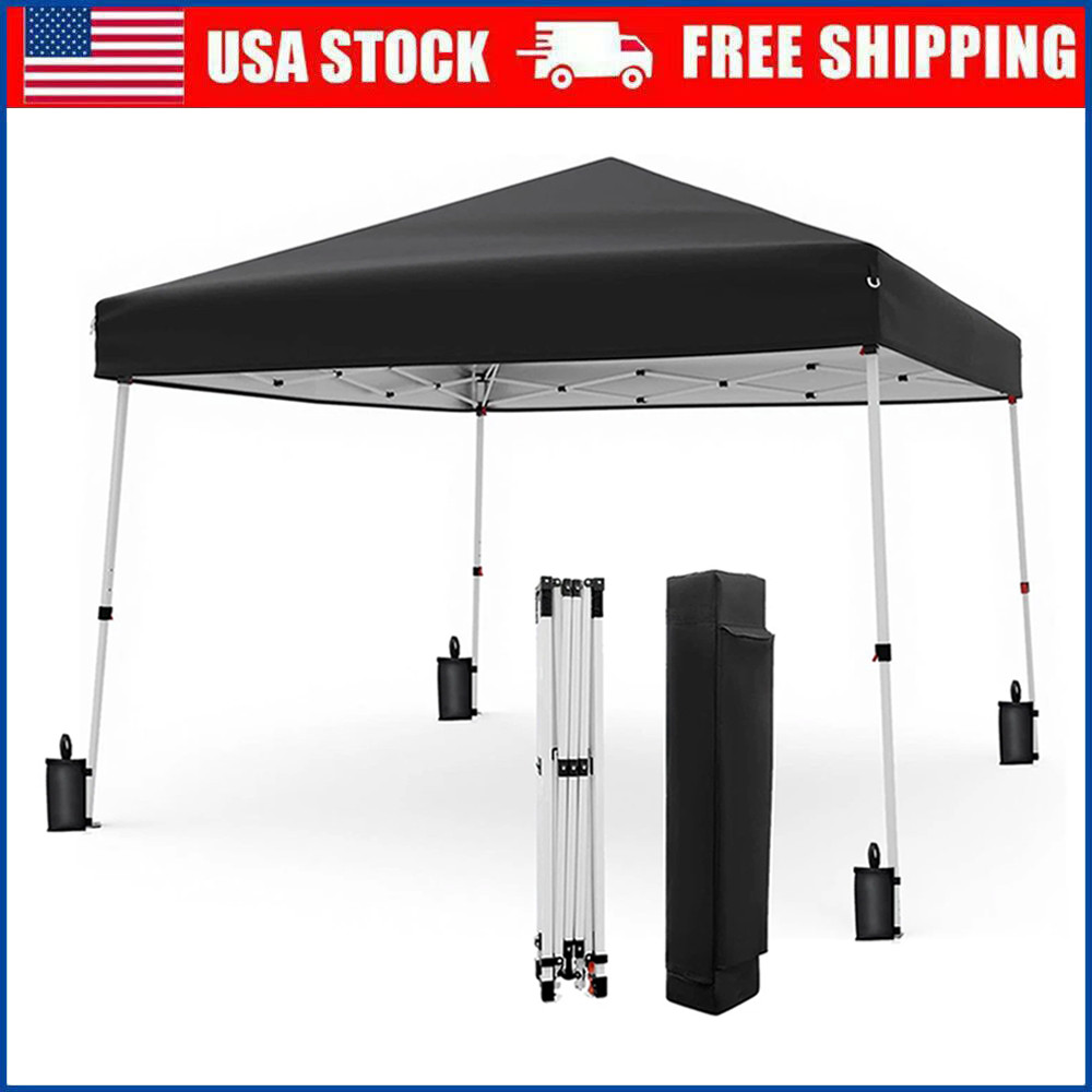 10x10 FT Portable Pop Up Canopy Outdoor Gazebo Tent with Carry Bag & 4 SandBags