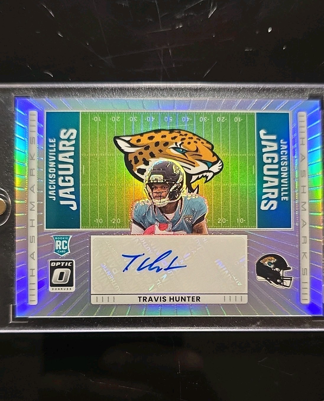 2025 Panini Donruss Optic Prizm - Hash Marks Travis Hunter #HM-TH (AU, RC) Auto