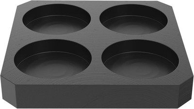 Graphite Ingot Mold, 3.74'' X 3.74'' X 0.55'', 1.57'' round Coin Mold, High Purity f