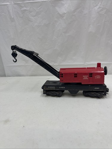Vintage ORIGINAL LIONEL 6560-25 OPERATING WORK CRANE POSTWAR Bucyrus Erie Red - Picture 3 of 7