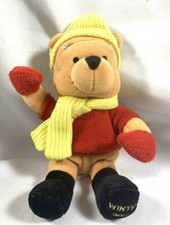 NEW DISNEY STORE 2002 BEANIE WINTER WINNIE THE POOH RED SWEATER  MITTENS