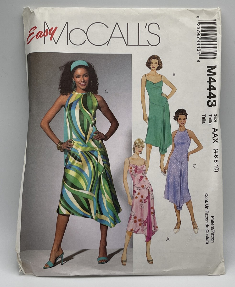 McCall's 4443 Misses Lined Sleeveless Slip Dress Sewing Pattern 4-6-8-10 |  eBay