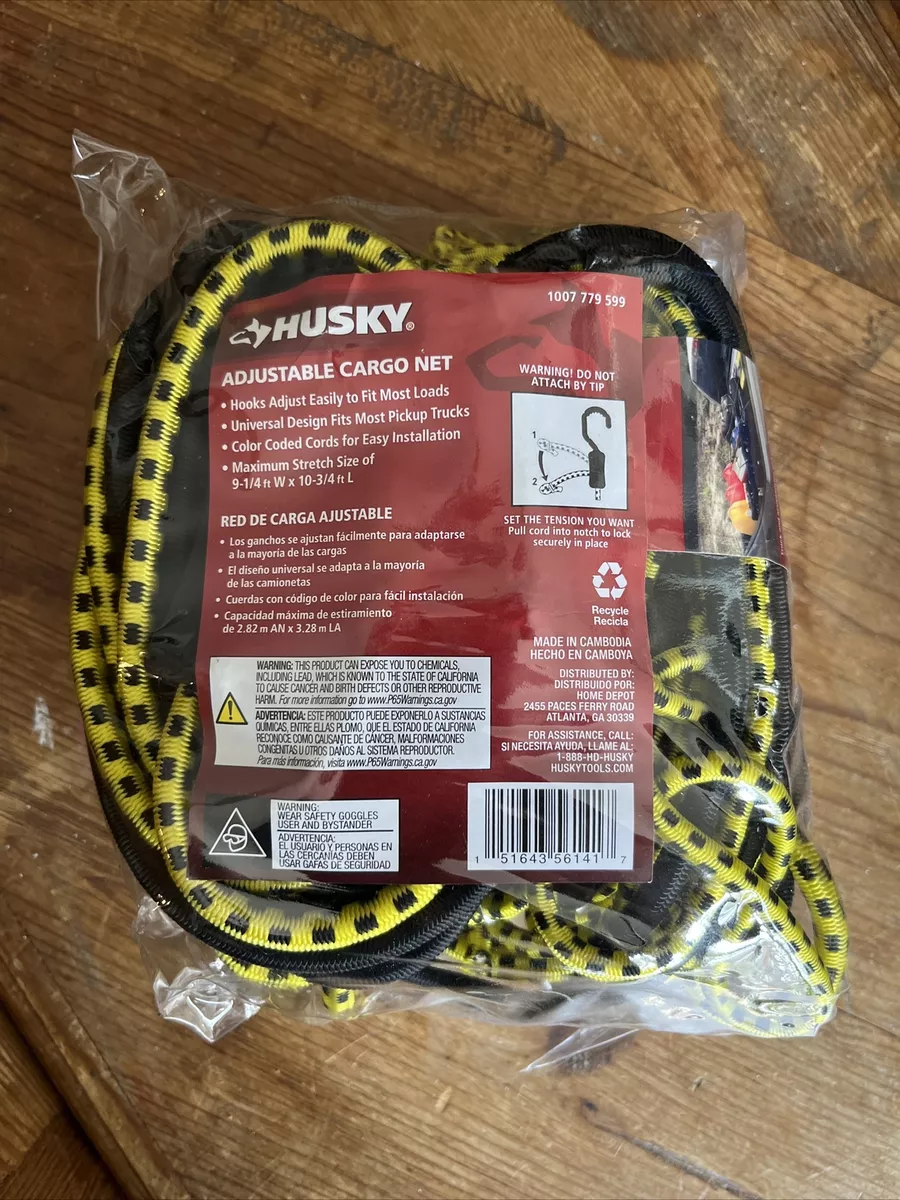 Husky Cargo Net Bungee Cord Hook Tie-Down - End Type Adjustable