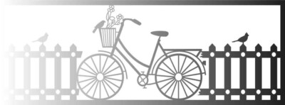 bicycle garden grill scene - DXF SVG DWG PDF CNC Plasma Laser Cutting files