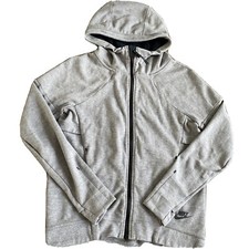 Nike Womens Tech Fleece Hoodie Full Zip Jacket Gray XS Asymmetric Hem 806329-091
