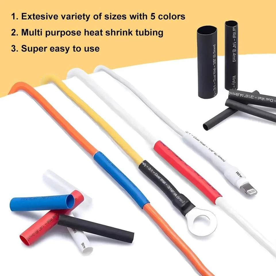 750 шт. комплект термоусадочных трубок термоусадочная пленка для проводов труб коэффициент усадки 3:1 - Изображение 4 из 4