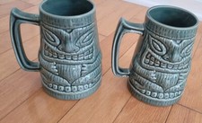 Pair Of Tiki Mugs Mug Honi Honi Maryland Green Brand Ceramic Made in USA