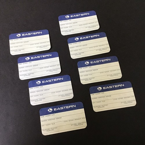 Eastern Airlines Luggage Decal Stickers Set Of 8 1980’s - NOS Baggage Tags