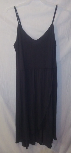 Cynthia Rowley 2X Black Rayon Stretch Jersey Spaghetti Strap Midi Dress~NWT~X