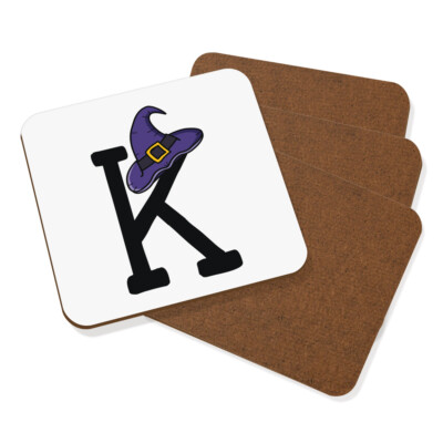 Buchstabe K Hexen Zauberer Hut Untersetzer Getränke Matte 4er Set Hexe Halloween Alphabet