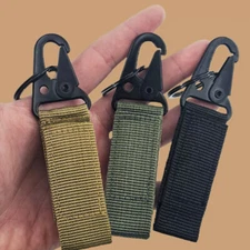 3x Key Holder for Duty Belt Tactical Molle Webbing Metal Carabiner Clip Keychain