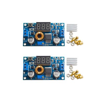 2 Packs 5A 75W DC-DC Step Power Module XL4015 with Adjustable LED Voltmeter a...