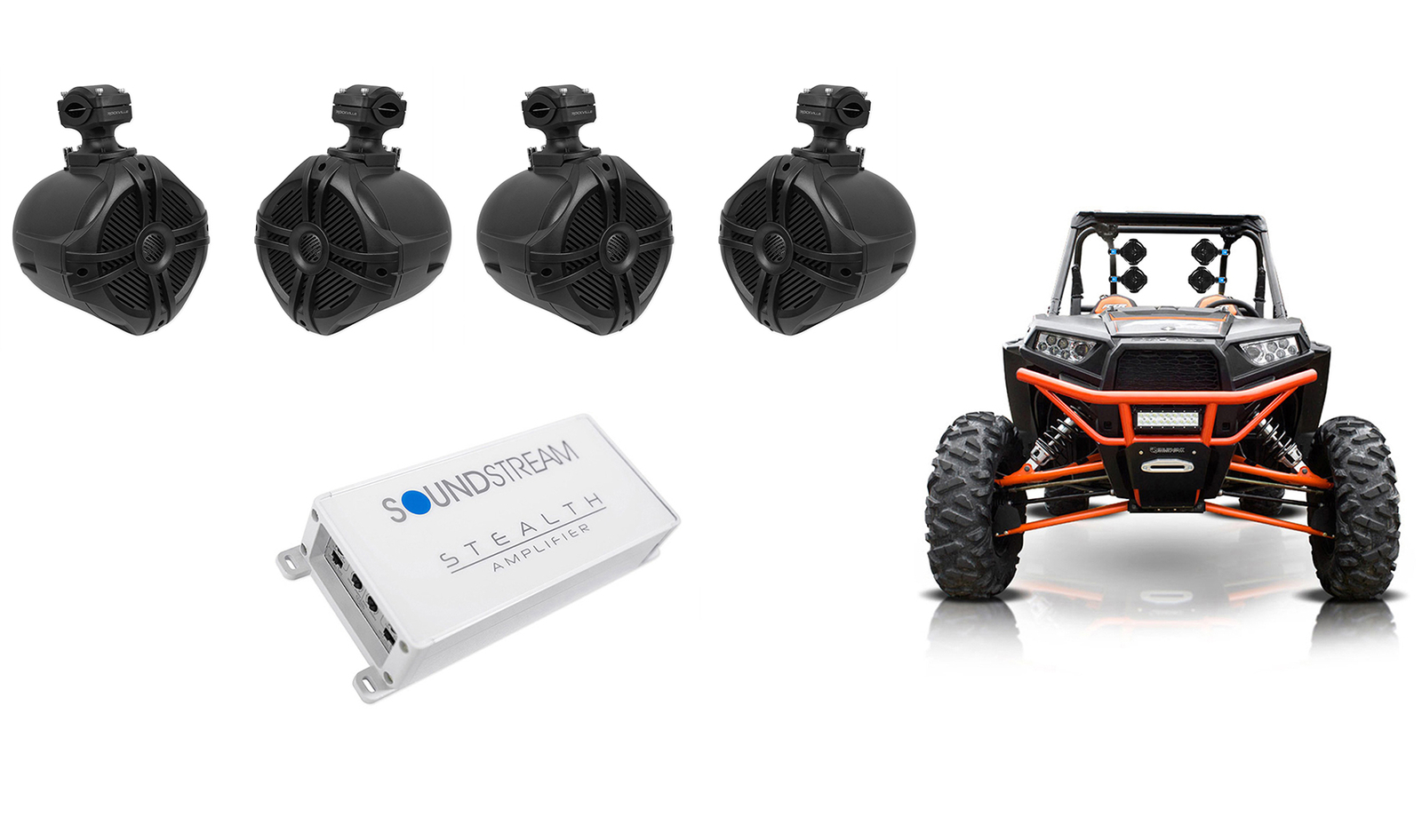 4 Колонки Rockville RWB70B 65 Tower4-канальный усилитель Polaris RZRATVUTV 56490₽