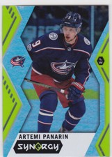 17/18 SYNERGY...ARTEMI PANARIN..GREEN ACETATE...CARD # 28...BLUE JACKETS