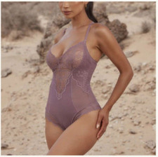 Pinsy Sculpting Lace Shapewear Bodysuit - Lavender Size 1X NWT