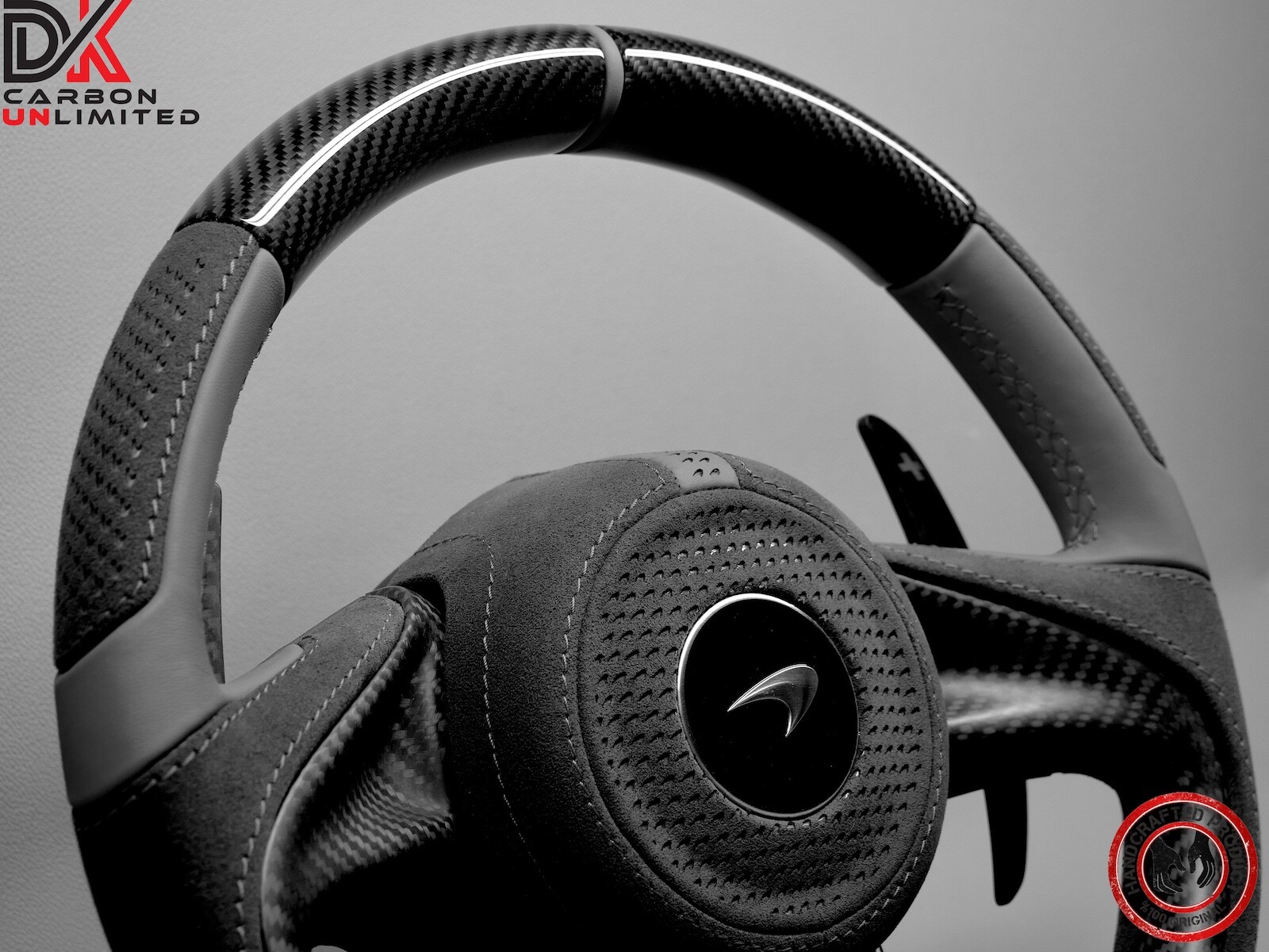 McLaren 720S 750S 765LT Spider GT Gray Ring Napa Gloss Carbon Steering Wheel