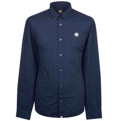 PRETTY GREEN BLUE POLKA DOT SHIRT BNWT BLUE MEDIUM LIAM GALLAGHER  -OASIS UK