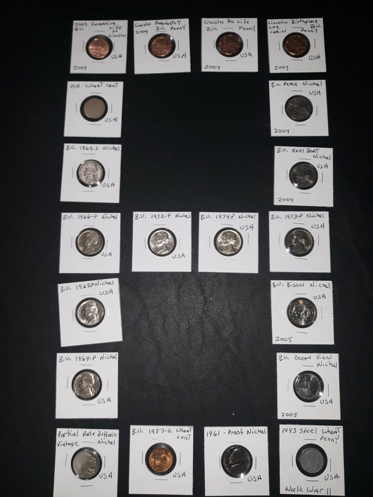 coin LOT collection set of 20 coins MINT proof buffalo & BU WHEAT NO JUNK DRAWER