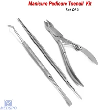 Manicure Podiatry Toenail Cuticle Removal Set Nail File Pedicure Tools Set Of 3
