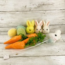 Easter Craft Supply - Foam Flocked Bunny Heads Carrot Bowl Filler